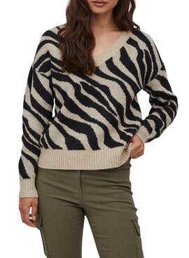 Pull Vila Visière Cou Viril pour Femme Noire