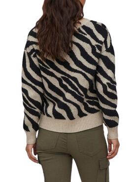 Pull Vila Visière Cou Viril pour Femme Noire