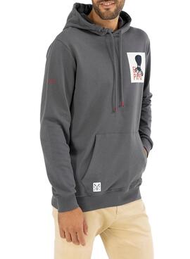 Sweat El Pulpo Forest Patch pour Homme Gris