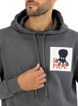 Sweat El Pulpo Forest Patch pour Homme Gris