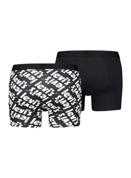 Pack 2 Slips Levis Poster Logo Homme Noire