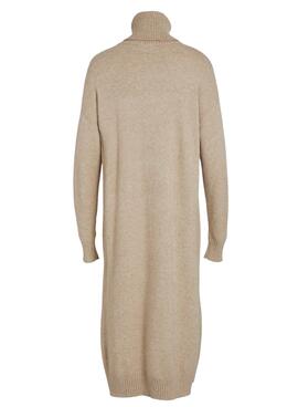Robe Vila Ril Roll Neck pour Femme Beige