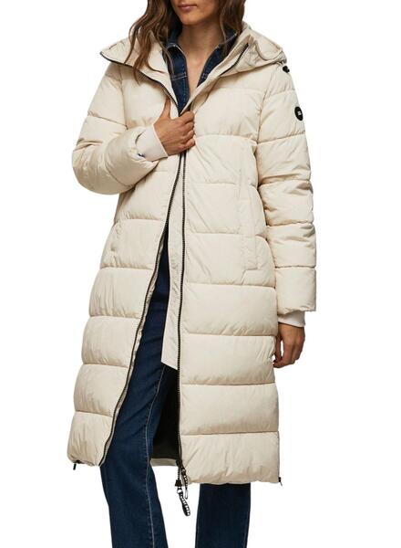 Veste Pepe Jeans Gus Long pour Femme Beige