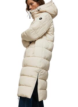 Veste Pepe Jeans Gus Long pour Femme Beige