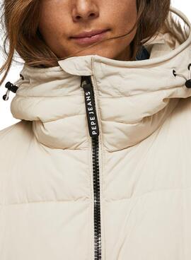 Veste Pepe Jeans Gus Long pour Femme Beige