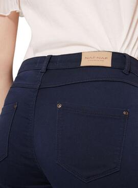 Pantalon Naf Naf Coup Skinny Femme Bleu Marine