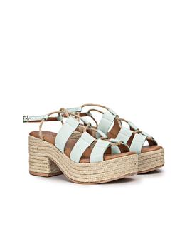 Sandales Popa Talon Turquoise Bacalar pour Femme