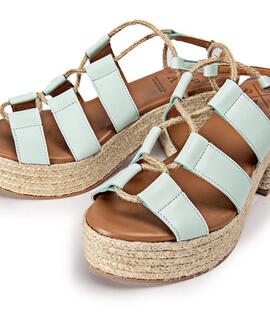 Sandales Popa Talon Turquoise Bacalar pour Femme