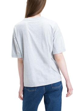 T- Shirt Tommy Jeans Flag Gris