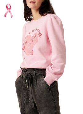 Sweat Naf Naf Think Pink pour Femme Rose