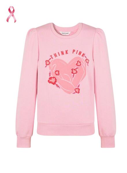 Sweat Naf Naf Think Pink pour Femme Rose