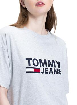 T- Shirt Tommy Jeans Flag Gris