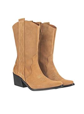 Bootss Popa pourti Serraje Camel pour Femme