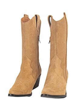 Bootss Popa pourti Serraje Camel pour Femme