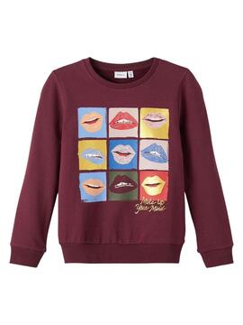 Sweat Name It Onalipi pour Fille Bordeaux