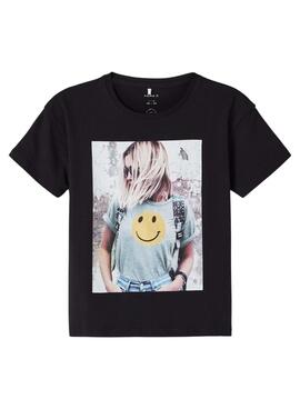 T-Shirt Name It Sanna Happy pour Fille Noire