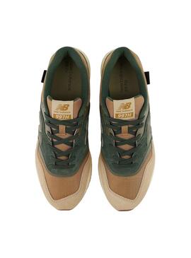 Baskets New Balance 997 Vert et Beige Homme