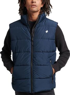 Gilet Superdry Sports Puffer pour Homme Bleu Marine
