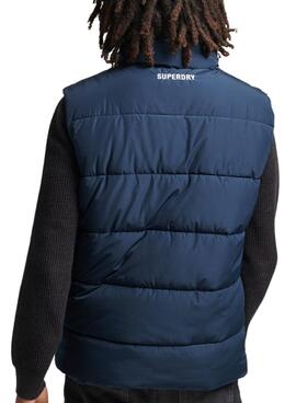 Gilet Superdry Sports Puffer pour Homme Bleu Marine