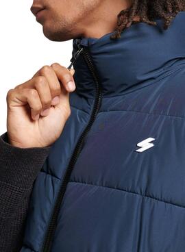 Gilet Superdry Sports Puffer pour Homme Bleu Marine