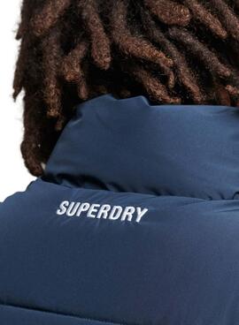 Gilet Superdry Sports Puffer pour Homme Bleu Marine
