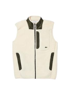 Gilet Lacoste Shearling pour Homme Beige