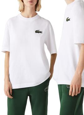 T-Shirt Lacoste Loose Fit Homme et Femme Blanc