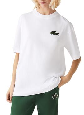 T-Shirt Lacoste Loose Fit Homme et Femme Blanc