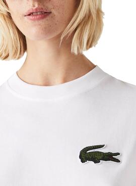 T-Shirt Lacoste Loose Fit Homme et Femme Blanc