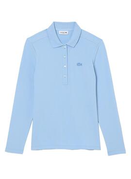 Polo Lacoste Manche Long pour Femme Bleu