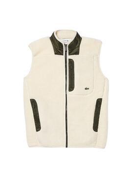 Gilet Lacoste Shearling pour Homme Beige