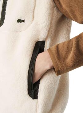 Gilet Lacoste Shearling pour Homme Beige