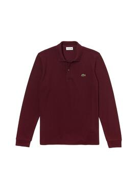 Lacoste Polo L1313 Grenat Pour Homme