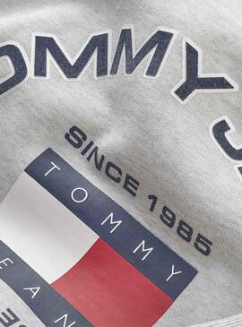 Sweat Tommy Jeans Relaxed pour Homme Gris