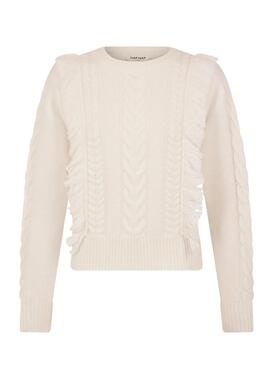 Pull Naf Naf Huit Blanc pour Femme