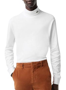 Pull Lacoste Col Roulé pour Homme Blanc