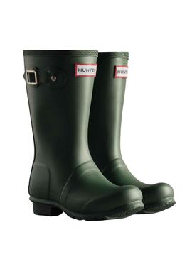 Boots Hunter Original Junior pour Fille et Garçon Vert