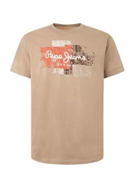 T-Shirt Pepe Jeans Scooter pour Homme Beige