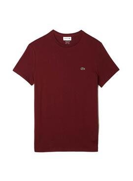 T-Shirt Lacoste Basic Regular Homme Bordeaux