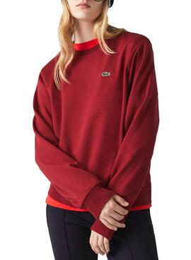 Sweat Lacoste Basic pour Femme Bordeaux
