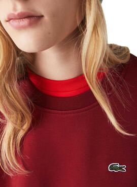 Sweat Lacoste Basic pour Femme Bordeaux