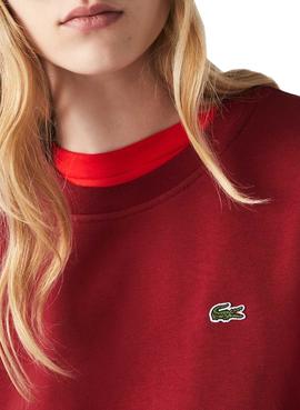 Sweat Lacoste Basic pour Femme Bordeaux