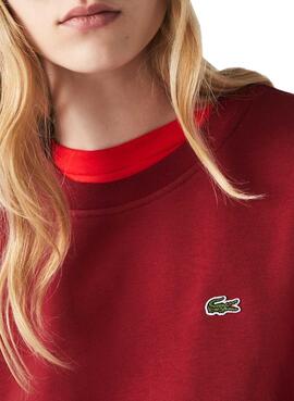 Sweat Lacoste Basic pour Femme Bordeaux