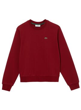 Sweat Lacoste Basic pour Femme Bordeaux