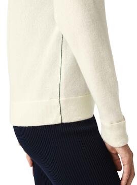 Pull Col V Lacoste pour Femme Bleu Marine