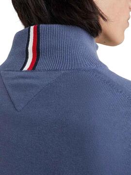 Pull Tommy Hilfiger Fermeture éclair Bleu pour Homme