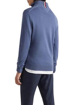 Pull Tommy Hilfiger Fermeture éclair Bleu pour Homme