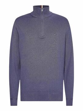 Pull Tommy Hilfiger Fermeture éclair Bleu pour Homme
