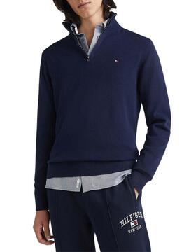 Pull Tommy Hilfiger Fermeture éclair Bleu Marine