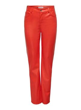 Pantalon Only Orit Faux pour Femme Rouge